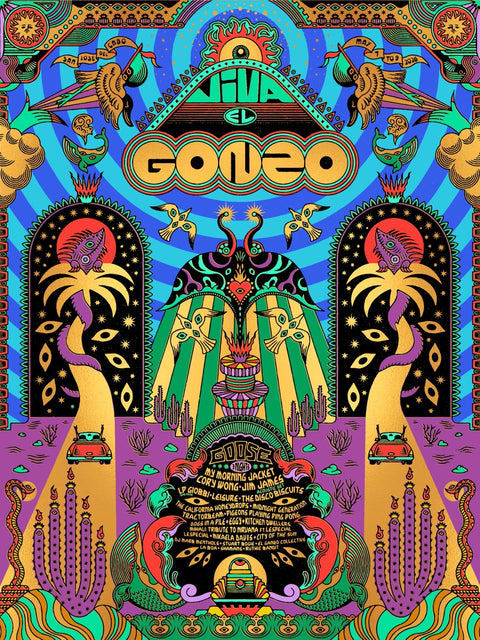 Viva El Gonzo 2026 – Lineup Poster (Gold Foil)